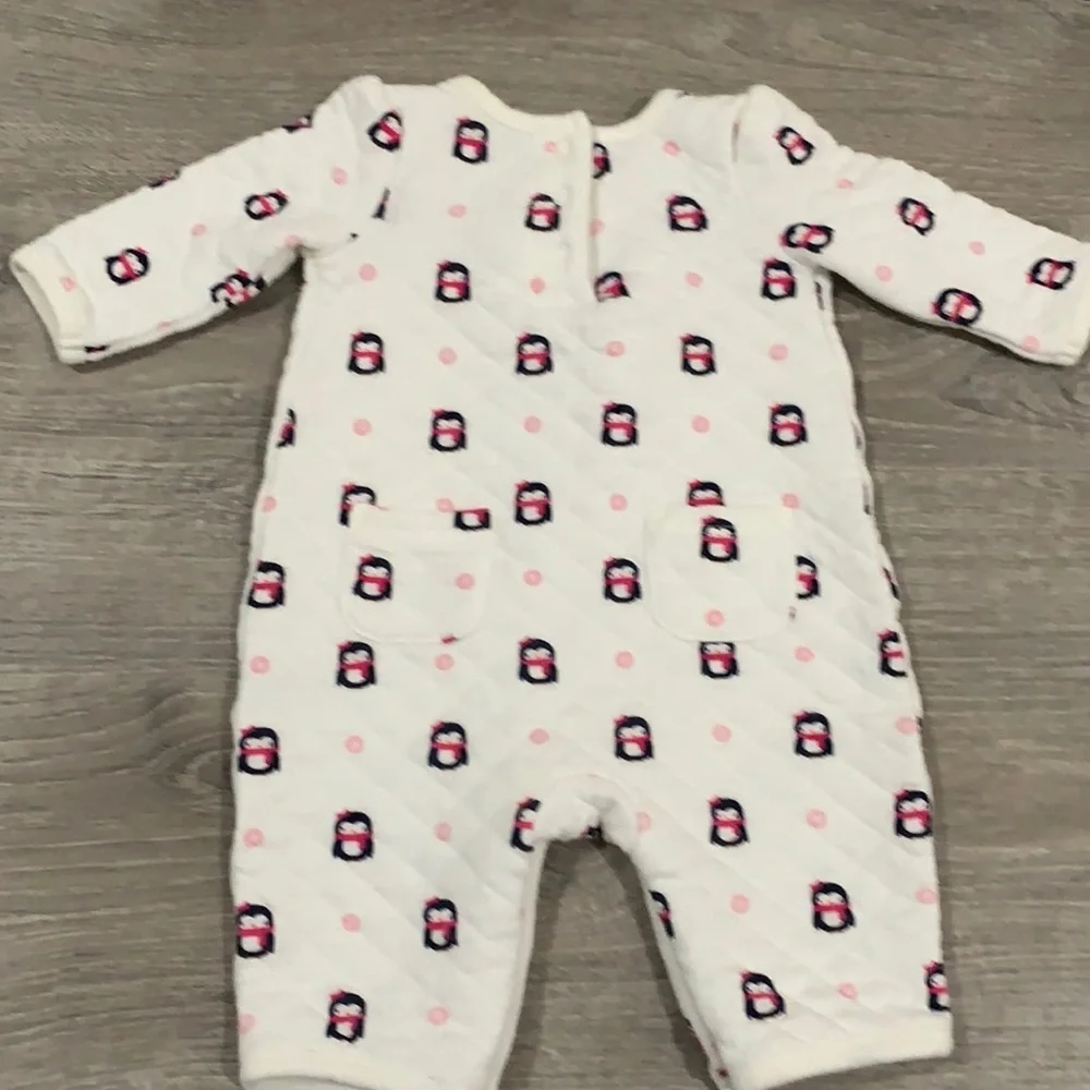 Gymboree Quilted Penguin Baby Girl One Piece